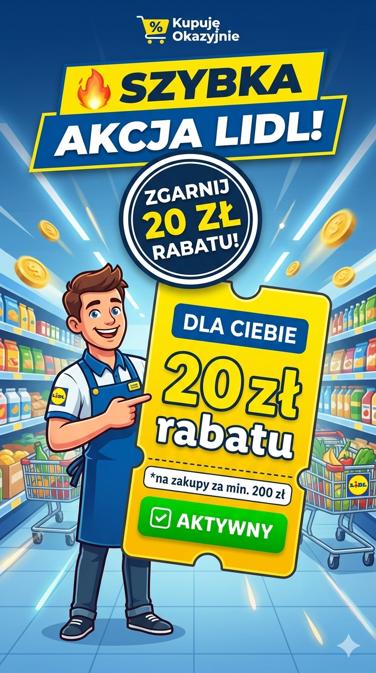 Okazja: 💰 20 ZŁ RABATU W LIDLU – TYLKO PRZEZ 2 DNI! 💰 📉